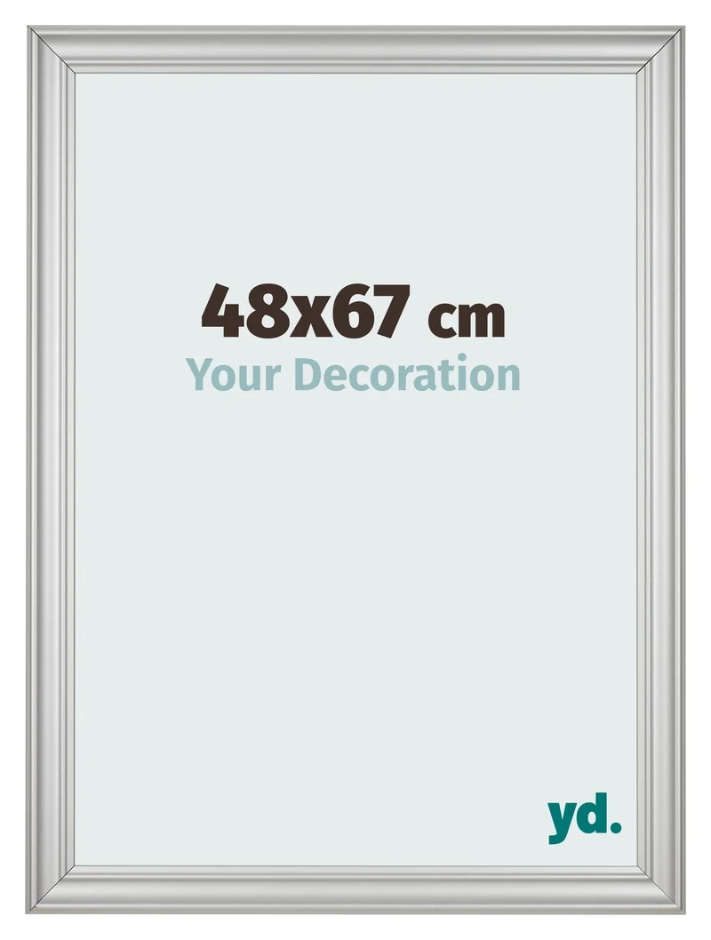 Bilderrahmen 48x67 cm - Silber Matt - MDF - Lazio