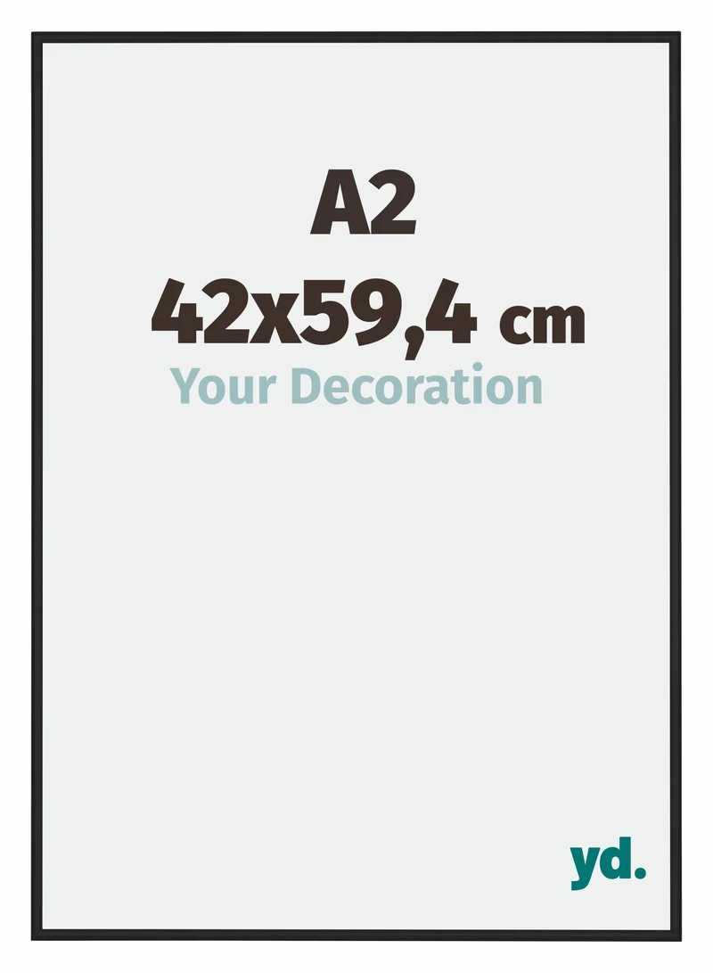 Bilderrahmen A2 - 42x59,4 cm - Schwarz Hochglanz - Aluminium - Miami