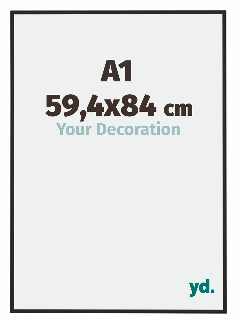 Bilderrahmen A1 - 59,4x84 cm - Schwarz Hochglanz - Aluminium - Miami