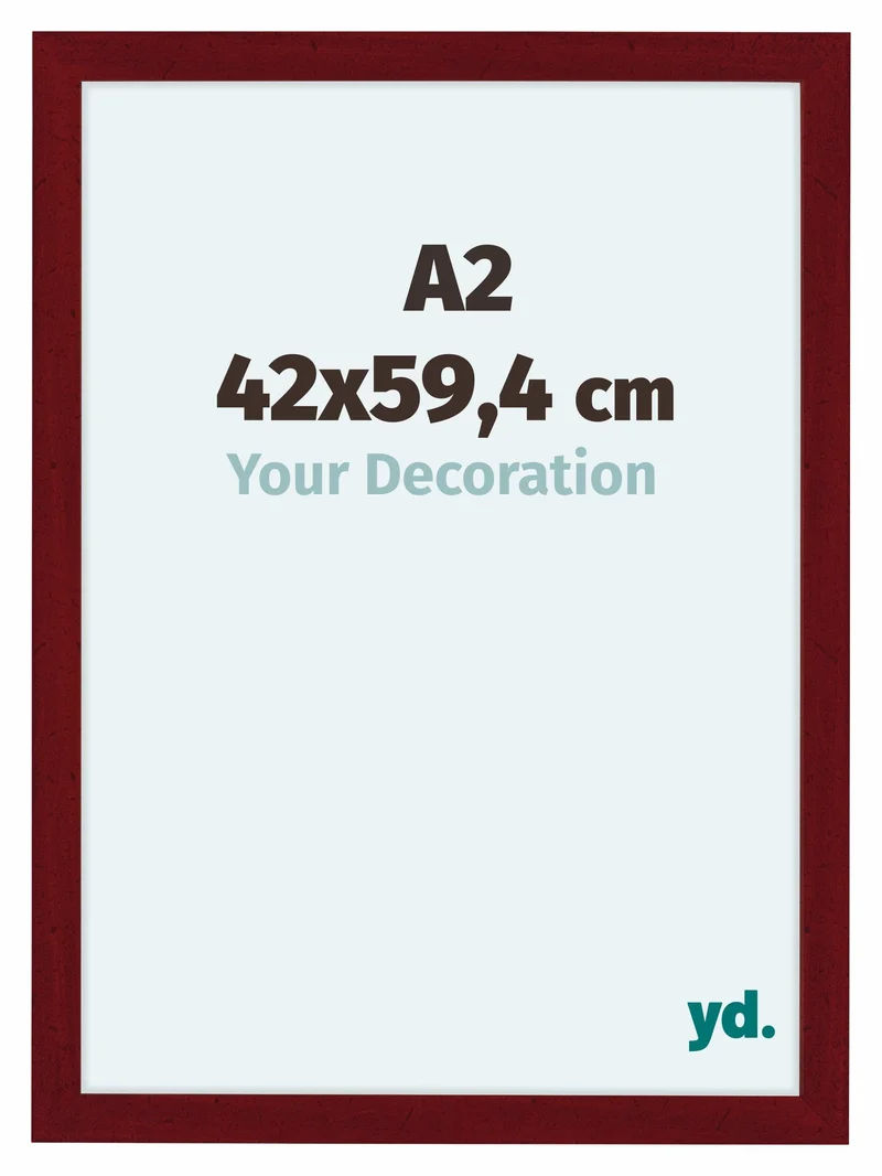 Bilderrahmen A2 - 42x59,4 cm - Weinrot Gewischt - MDF - Como