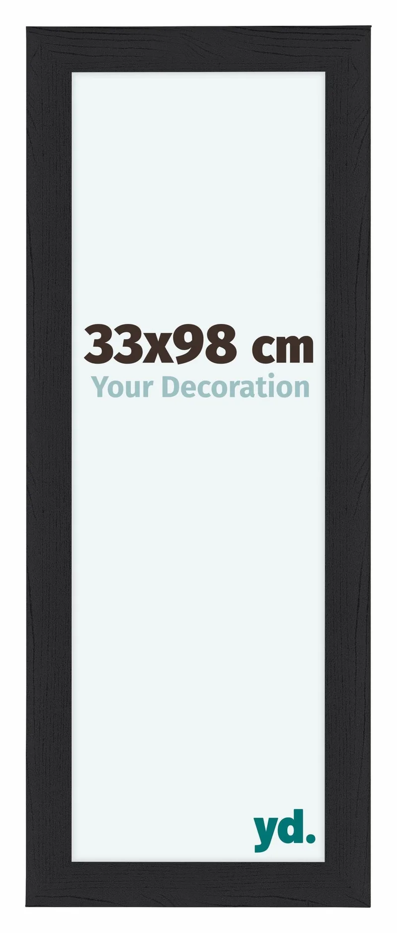 Bilderrahmen 33x98 cm - Schwarz Gemasert - MDF - Como