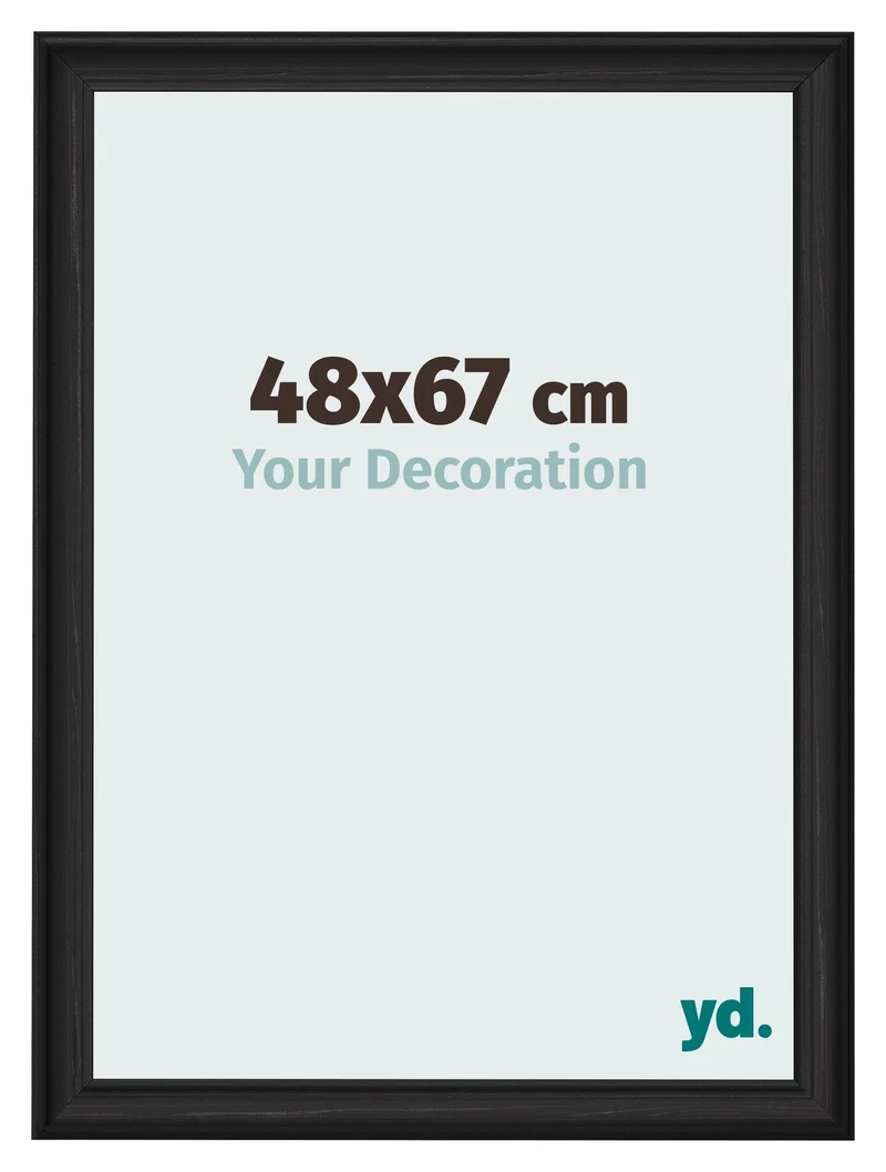 Bilderrahmen 48x67 cm - Schwarz Gemasert - MDF - Lazio
