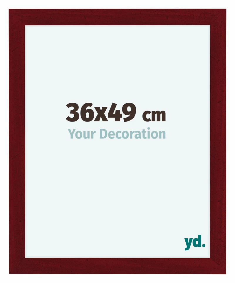 Bilderrahmen 36x49 cm - Weinrot Gewischt - MDF - Como