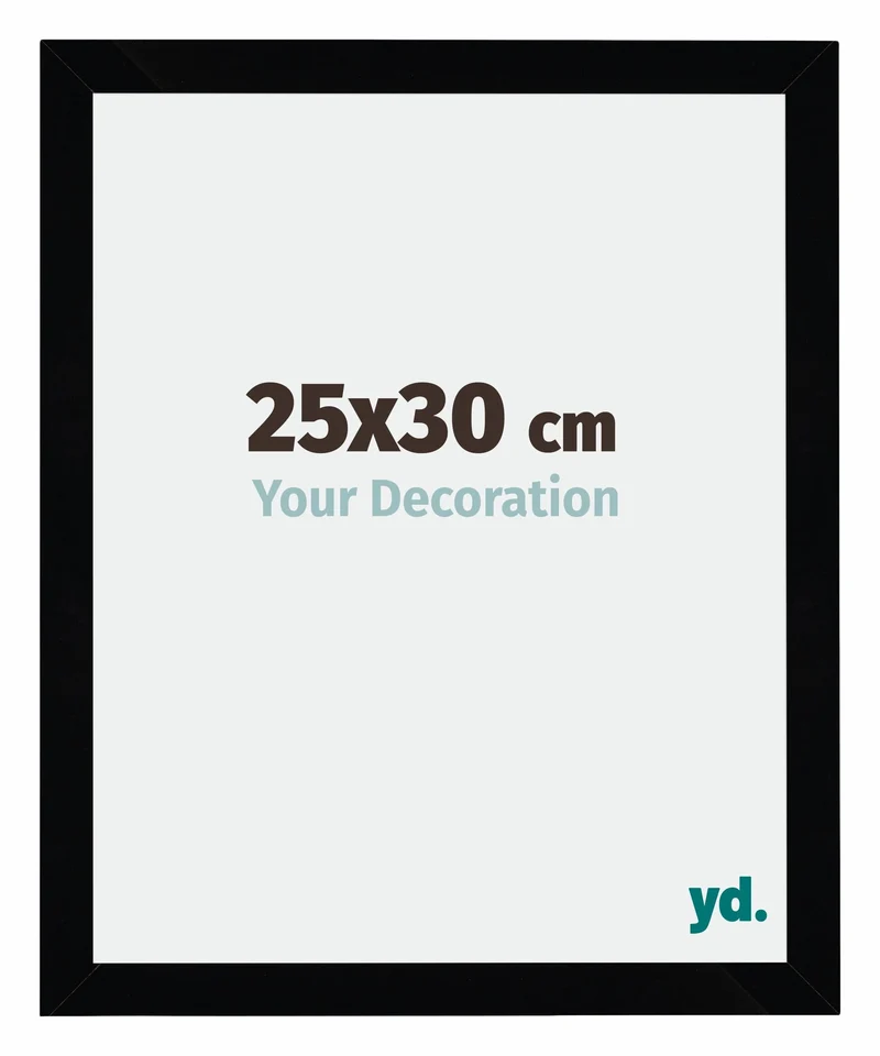 Bilderrahmen 25x30 cm - Schwarz Hochglanz - MDF - Mura