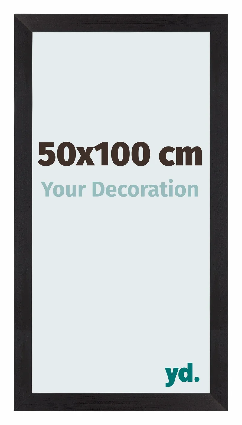 Bilderrahmen 50x100 cm - Schwarz Gemasert - MDF - Mura