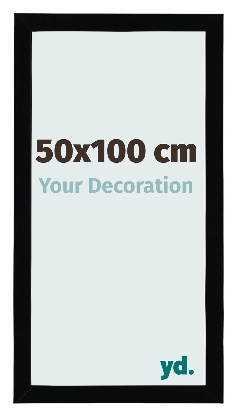 Bilderrahmen 50x100 cm - Schwarz Hochglanz - MDF - Mura