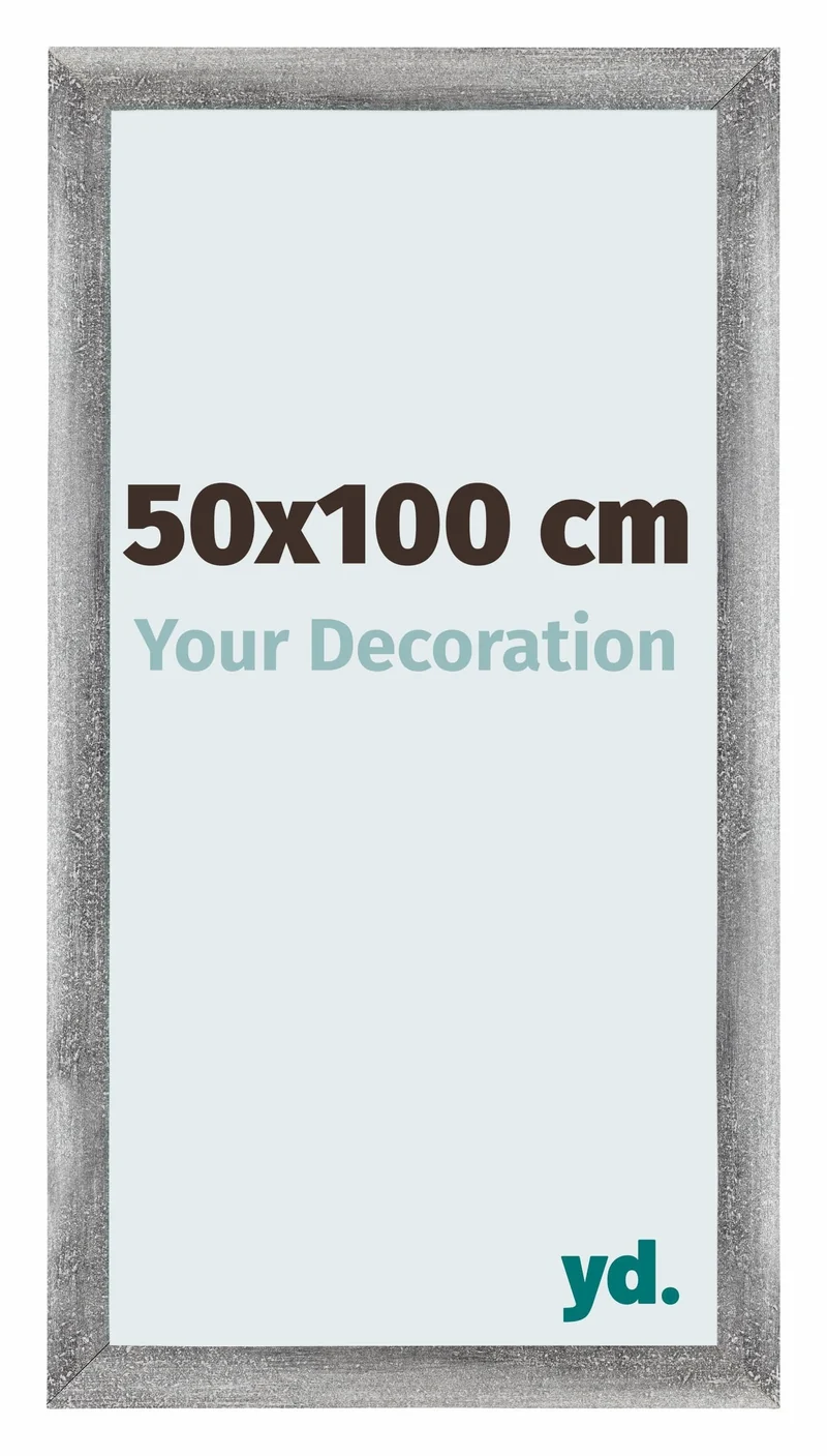 Bilderrahmen 50x100 cm - Grau Gewischt - MDF - Mura