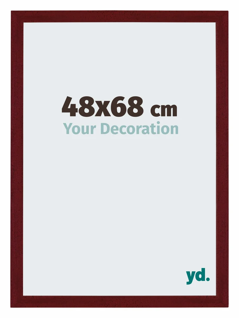 Bilderrahmen 48x68 cm - Weinrot Gewischt - MDF - Mura