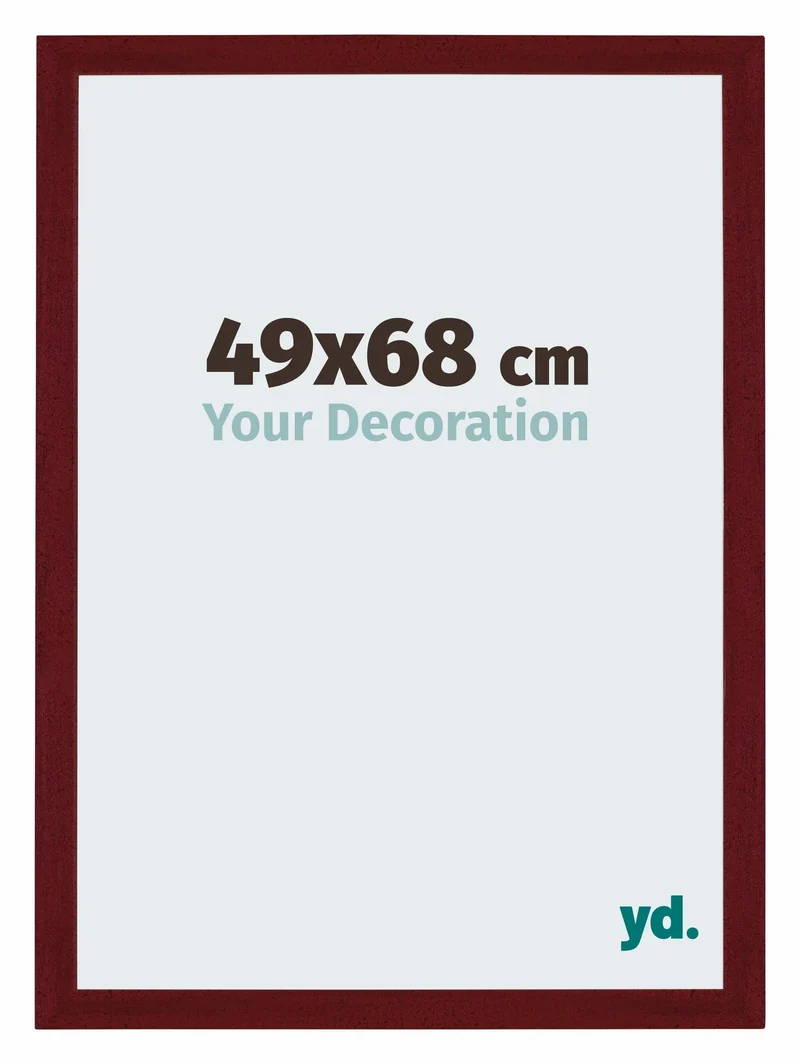 Bilderrahmen 49x68 cm - Weinrot Gewischt - MDF - Mura