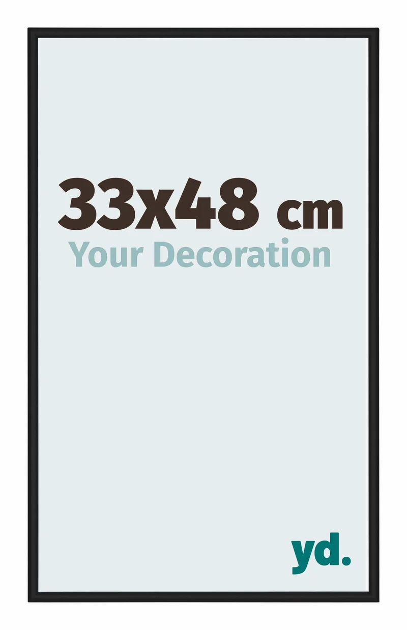 Bilderrahmen 33x48 cm - Schwarz Hochglanz - Aluminium - Miami