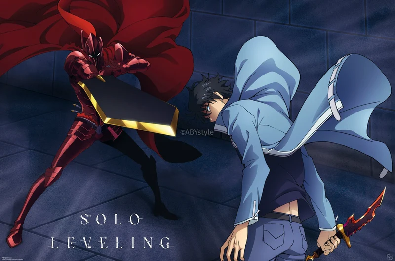 Poster Solo Leveling - Jinwoo vs Igris 91,5x61cm