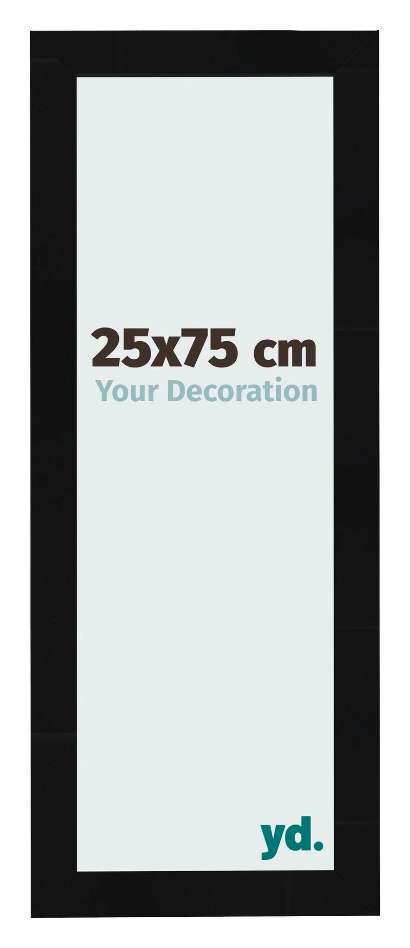 Bilderrahmen 25x75 cm - Schwarz Hochglanz - MDF - Pisa