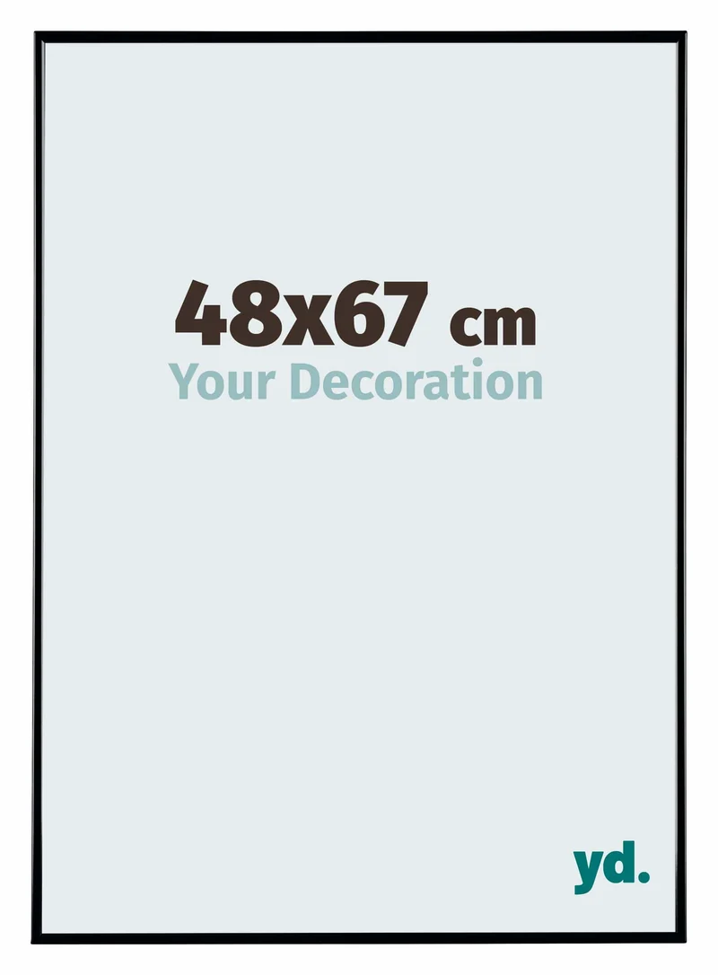 Bilderrahmen 48x67 cm - Schwarz Hochglanz - Kunststoff - Evry