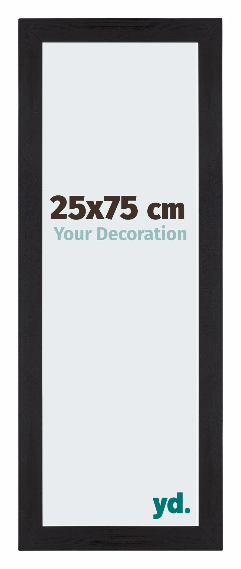 Bilderrahmen 25x75 cm - Schwarz Gemasert - MDF - Mura
