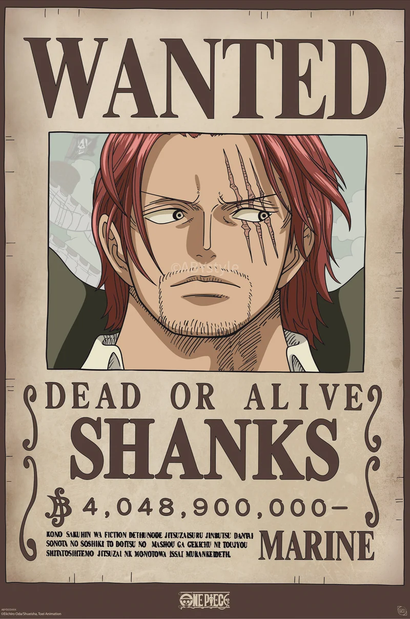 Poster One Piece - Wanted Shanks Wano 61x91,5cm