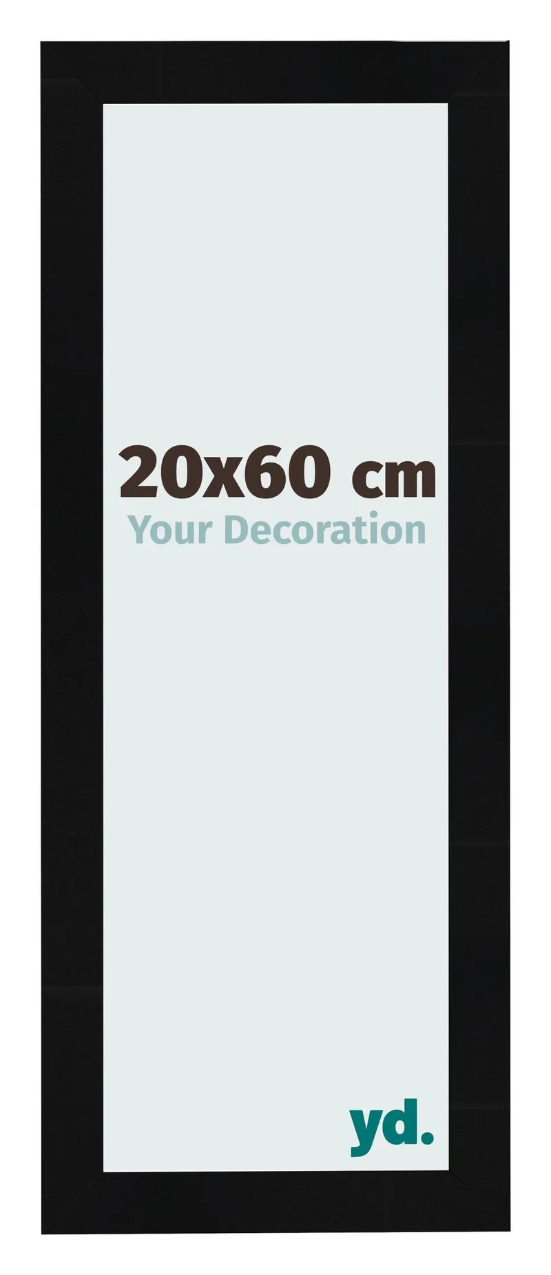 Bilderrahmen 20x60 cm - Schwarz Hochglanz - MDF - Pisa