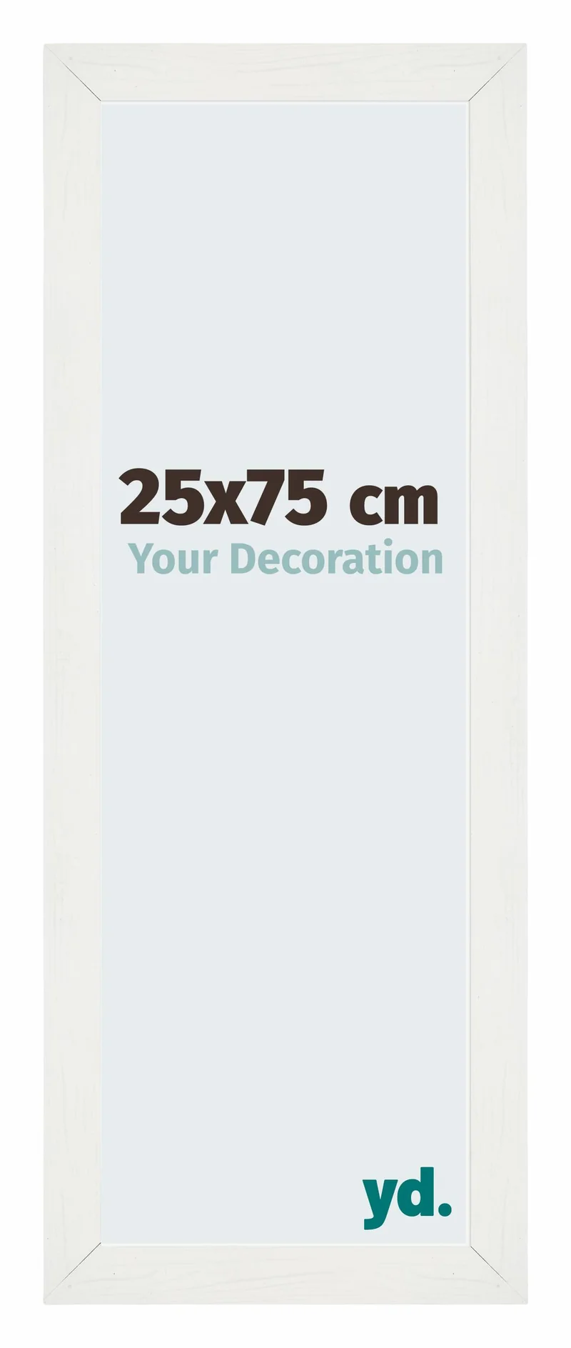 Bilderrahmen 25x75 cm - Weiss Gemasert - MDF - Mura