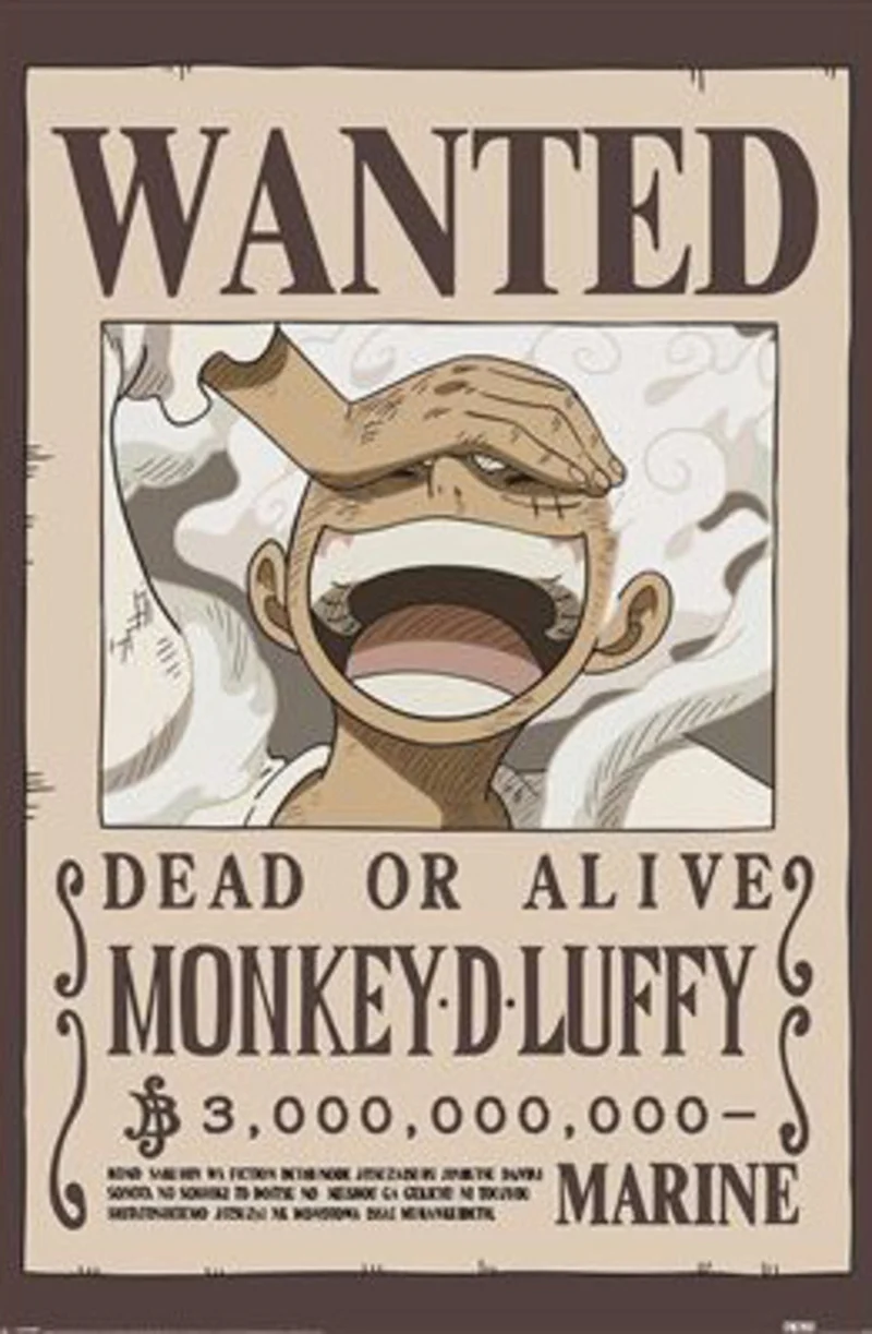 Poster One Piece - Wanted Luffy 61x91,5cm