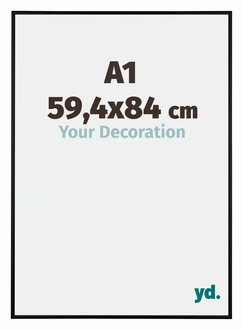 Bilderrahmen A1 - 59,4x84 cm - Schwarz Matt - Aluminium - Kent