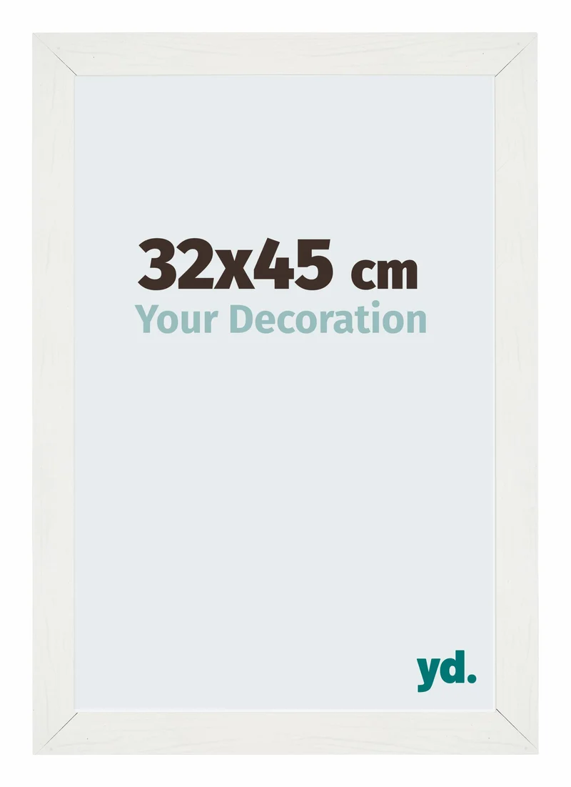 Bilderrahmen 32x45 cm - Weiss Gemasert - MDF - Mura