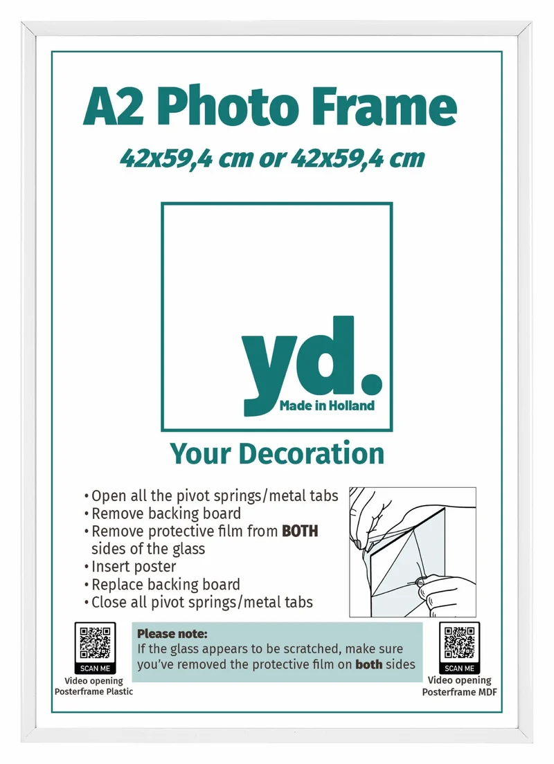 Bilderrahmen A2 - 42x59,4 cm - DIN A2 Weiss - Aluminium - Aurora