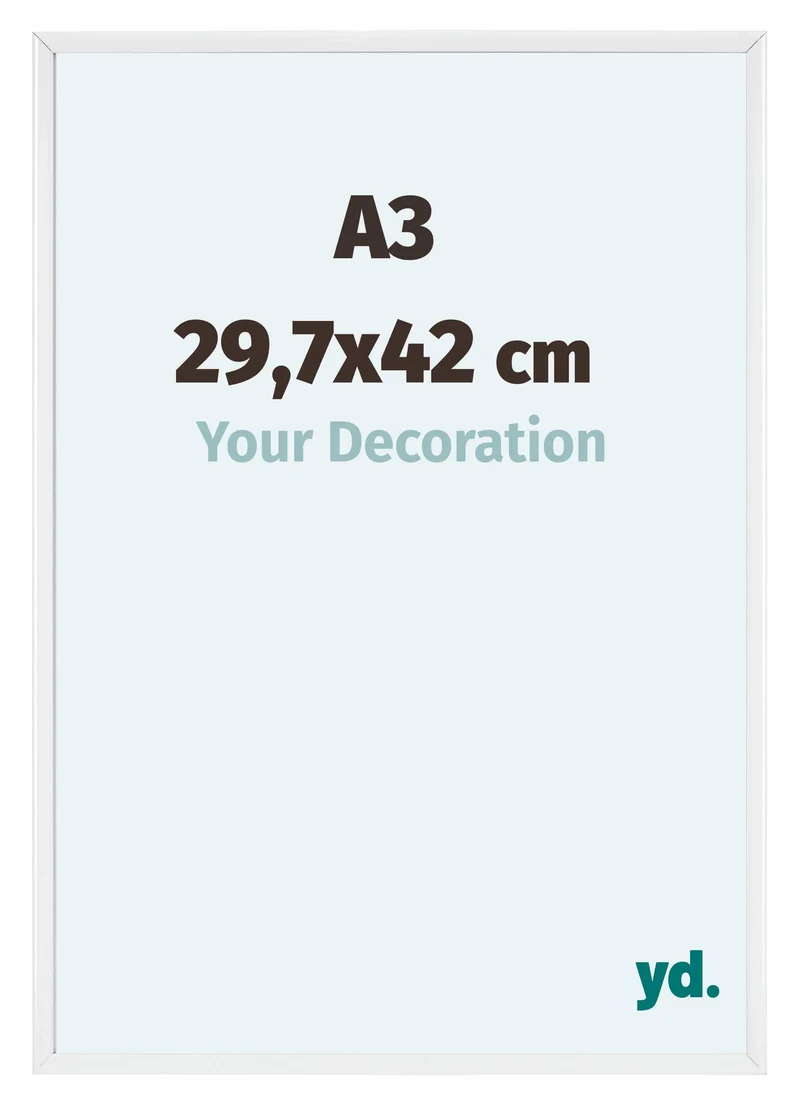 Bilderrahmen A3 - 29,7x42 cm - DIN A3 Weiss - Aluminium - Aurora