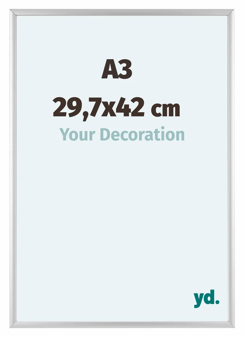 Bilderrahmen A3 - 29,7x42 cm - DIN A3 Silber - Aluminium - Aurora
