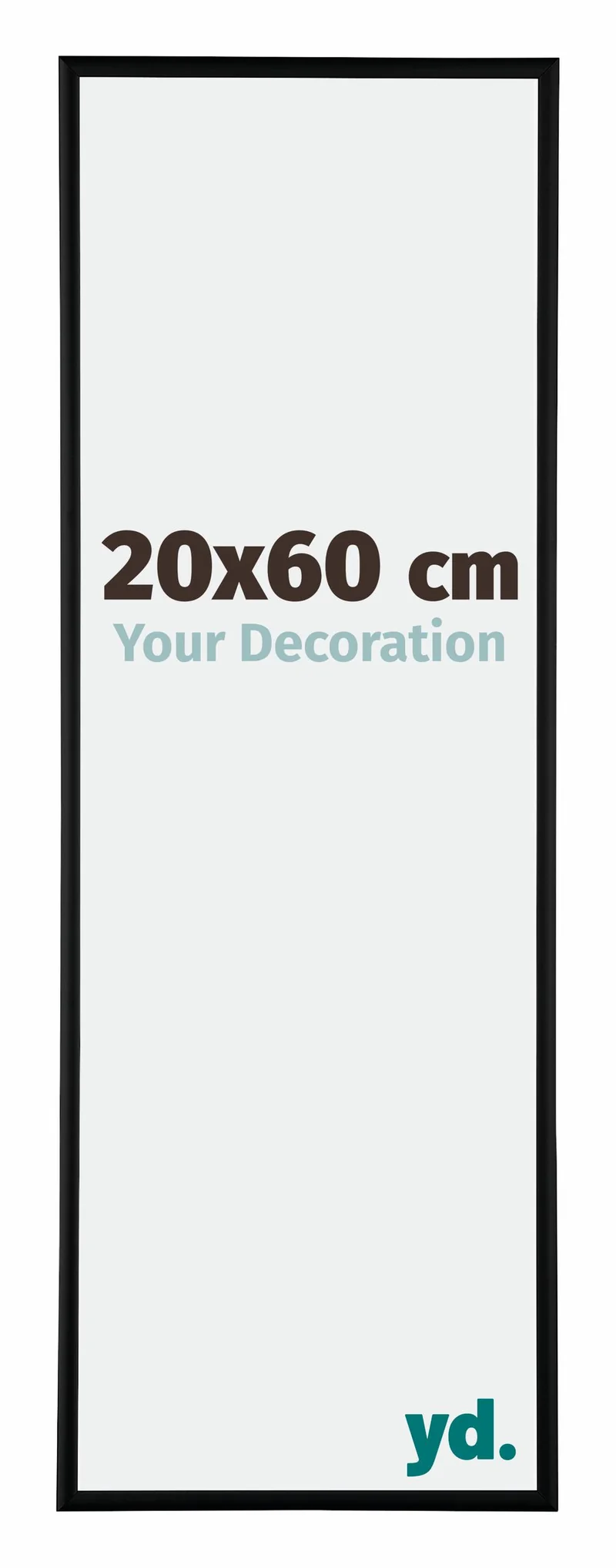 Bilderrahmen 20x60 cm - Schwarz Matt - Aluminium - Kent