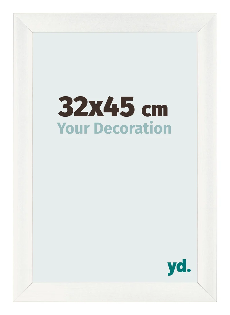 Bilderrahmen 32x45 cm - Weiß Gemasert - MDF - Pisa