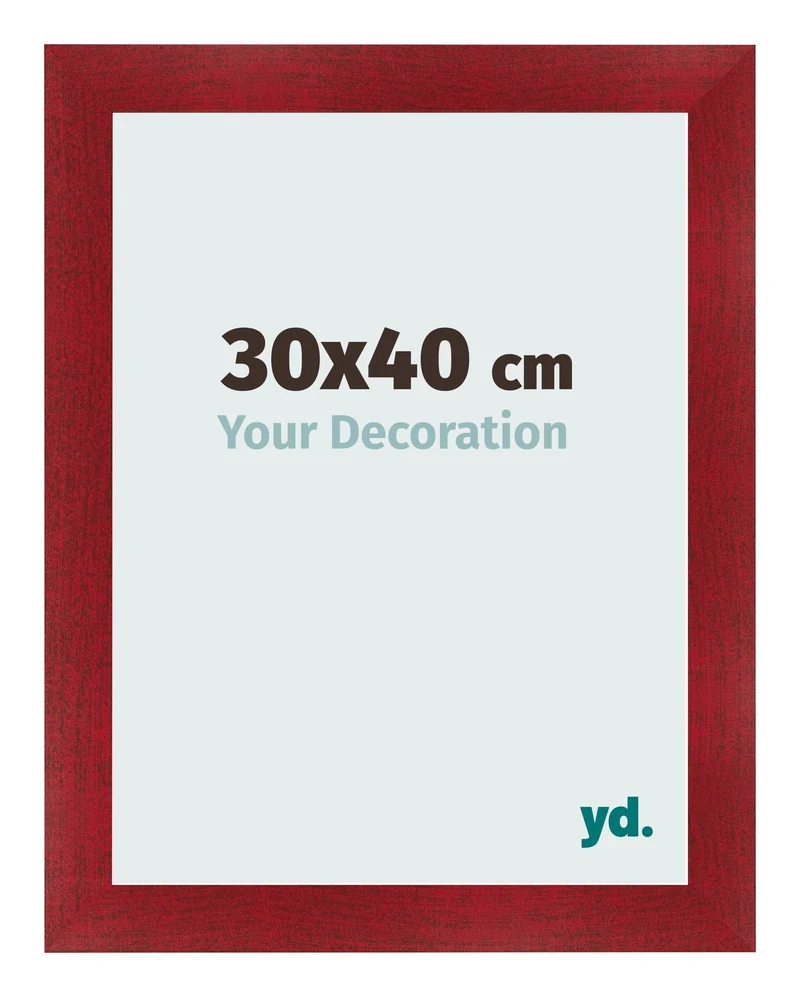 Bilderrahmen 30x40 cm - Weinrot Gewischt - MDF - Pisa