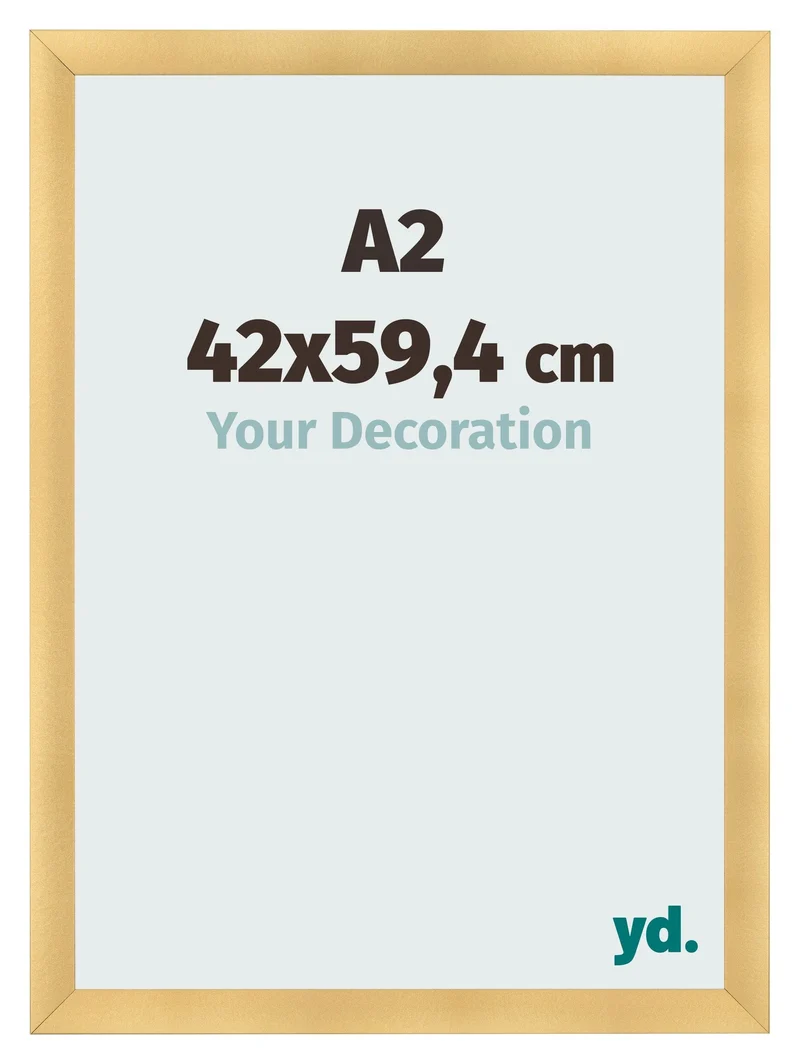 Bilderrahmen A2 - 42x59,4 cm - Gold Matt - MDF - Pisa