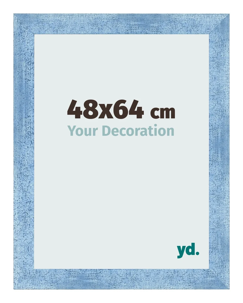 Bilderrahmen 48x64 cm - Hellblau Gewischt - MDF - Pisa