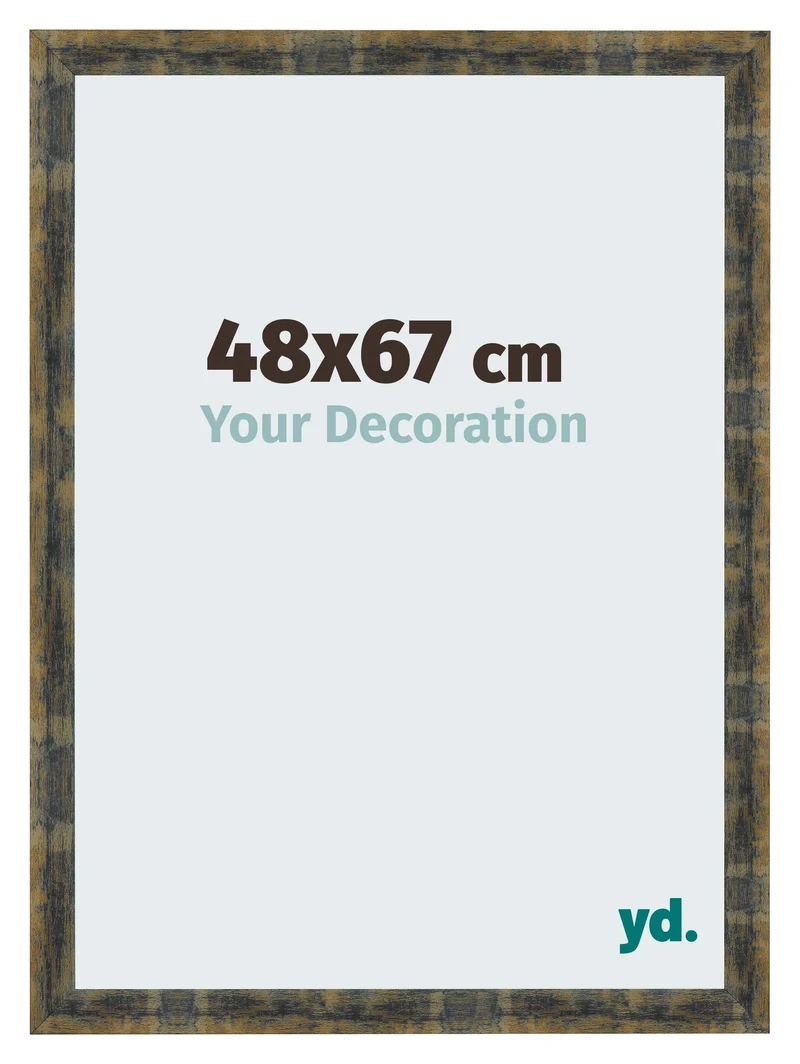 Bilderrahmen 48x67 cm - Blau Gold Meliert - MDF - Pisa