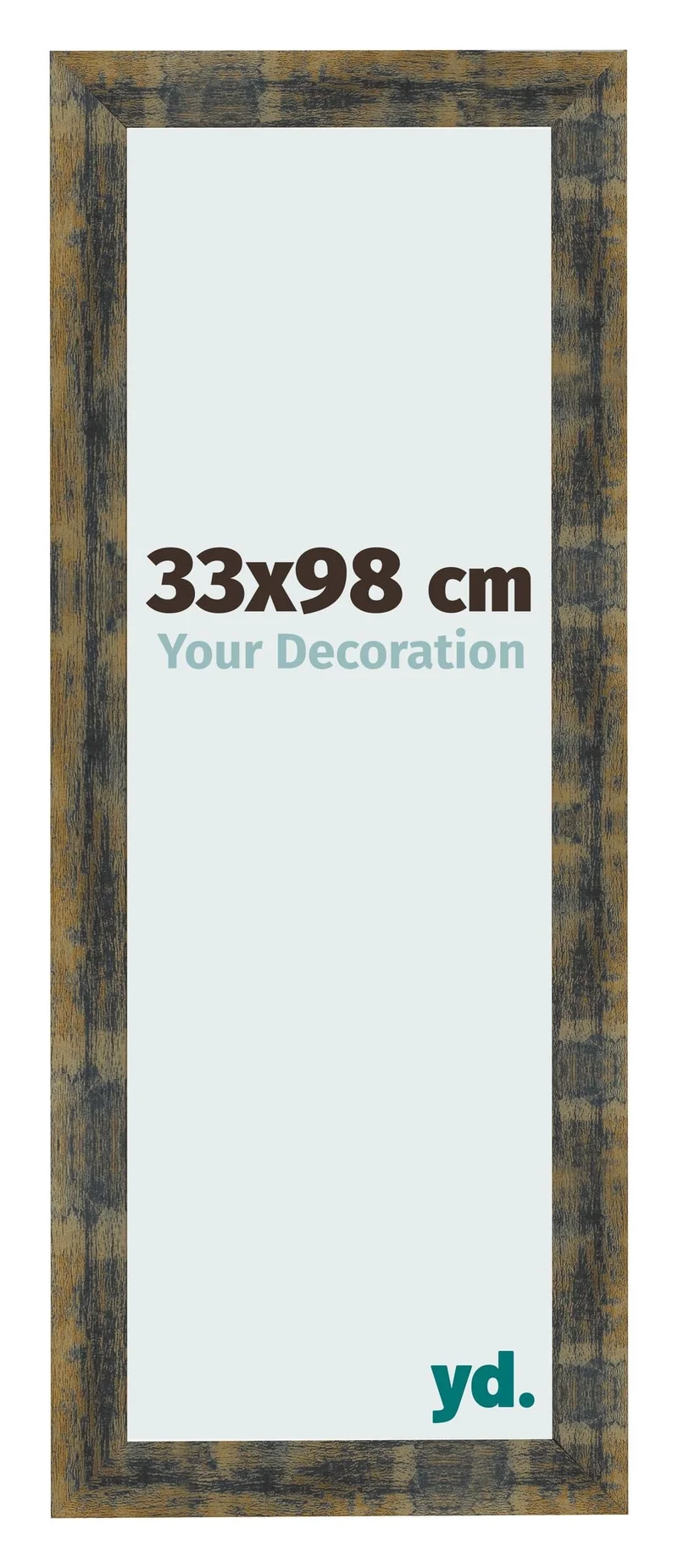 Bilderrahmen 33x98 cm - Blau Gold Meliert - MDF - Pisa