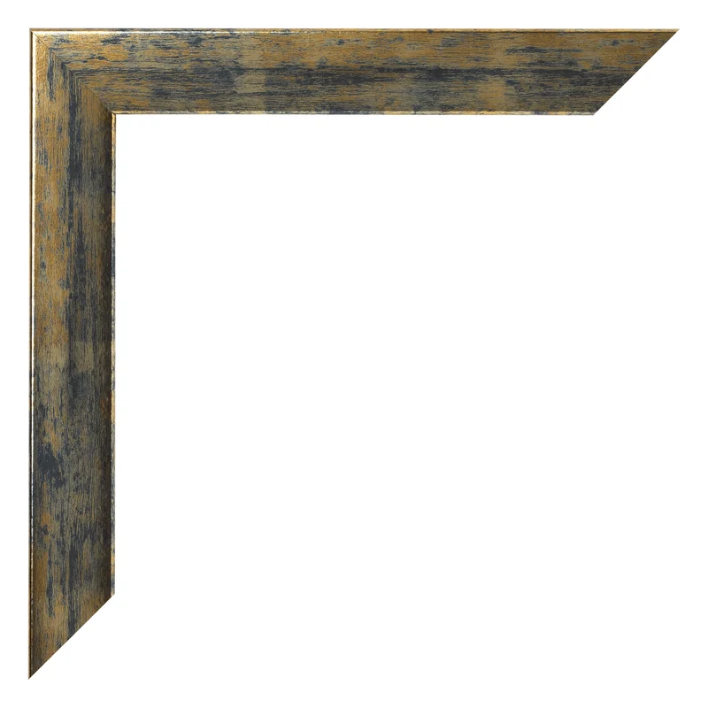 Bilderrahmen 55x55 cm - Blau Gold Meliert - MDF - Pisa