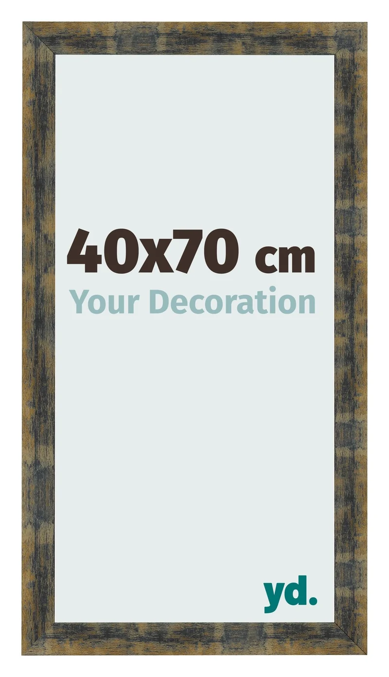 Bilderrahmen 40x70 cm - Blau Gold Meliert - MDF - Pisa