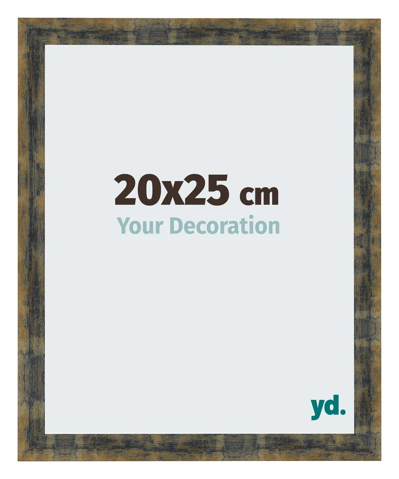 Bilderrahmen 20x25 cm - Blau Gold Meliert - MDF - Pisa