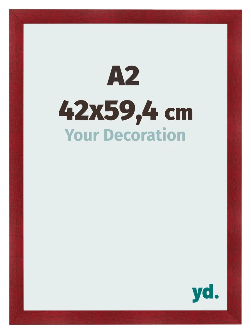 Bilderrahmen A2 - 42x59,4 cm - Weinrot Gewischt - MDF - Pisa