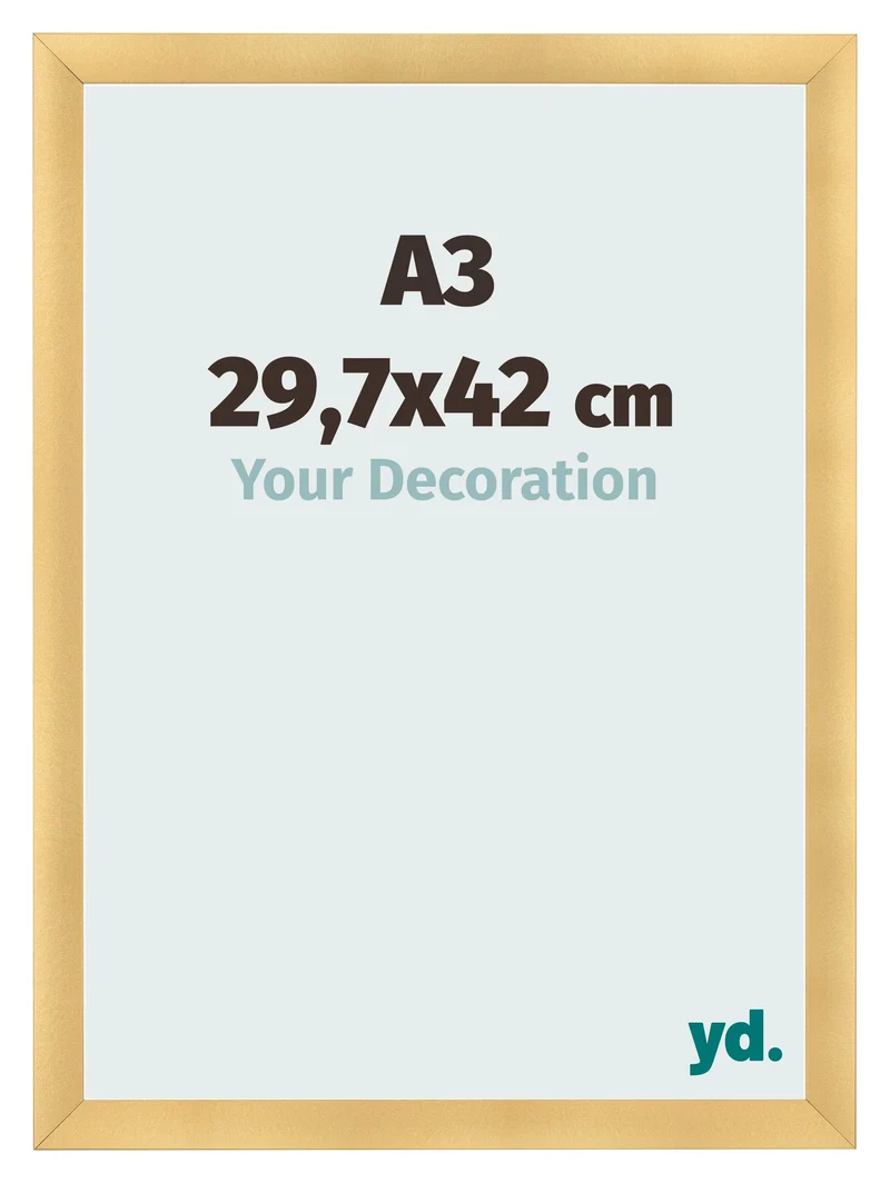 Bilderrahmen A3 - 29,7x42 cm - Gold Matt - MDF - Pisa