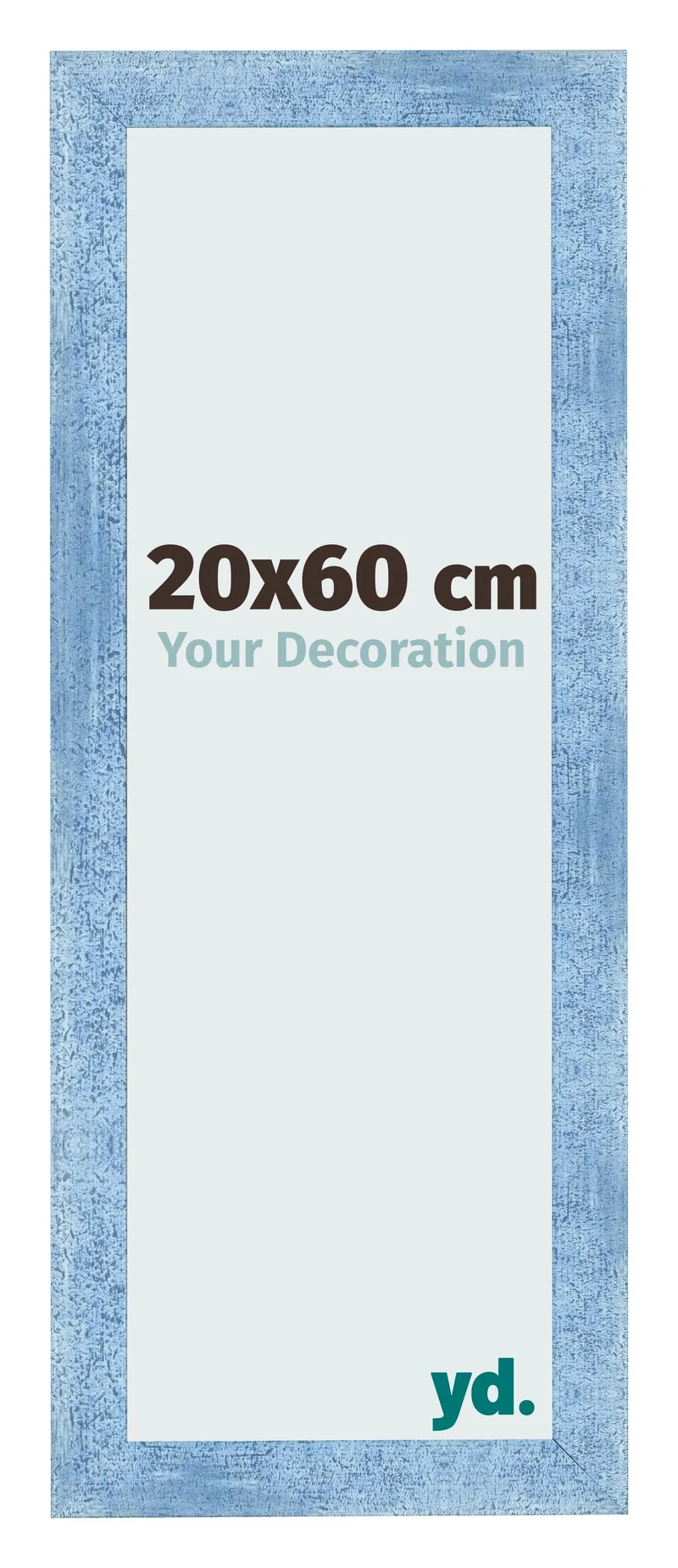 Bilderrahmen 20x60 cm - Hellblau Gewischt - MDF - Pisa