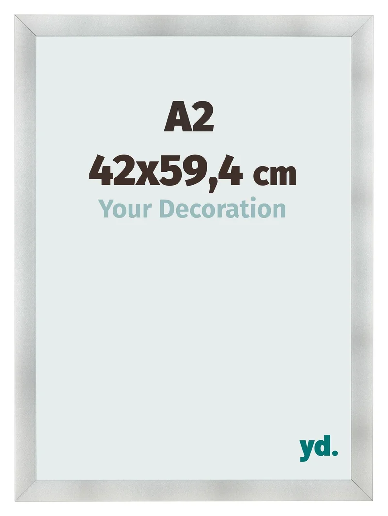 Bilderrahmen A2 - 42x59,4 cm - Aluminium Gebürstet - MDF - Pisa