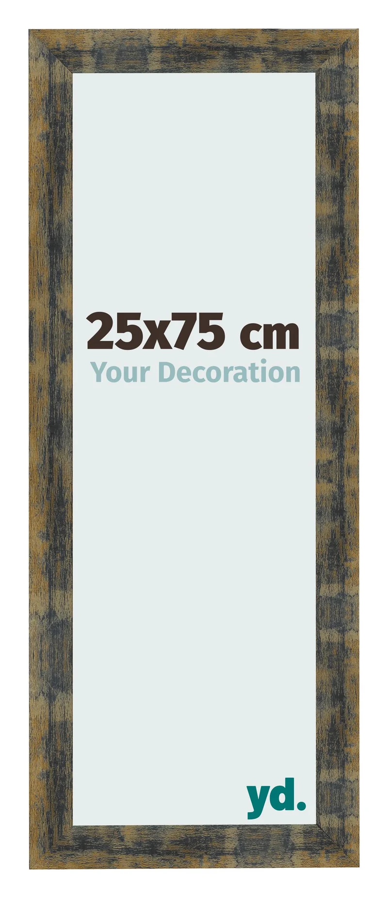 Bilderrahmen 25x75 cm - Blau Gold Meliert - MDF - Pisa