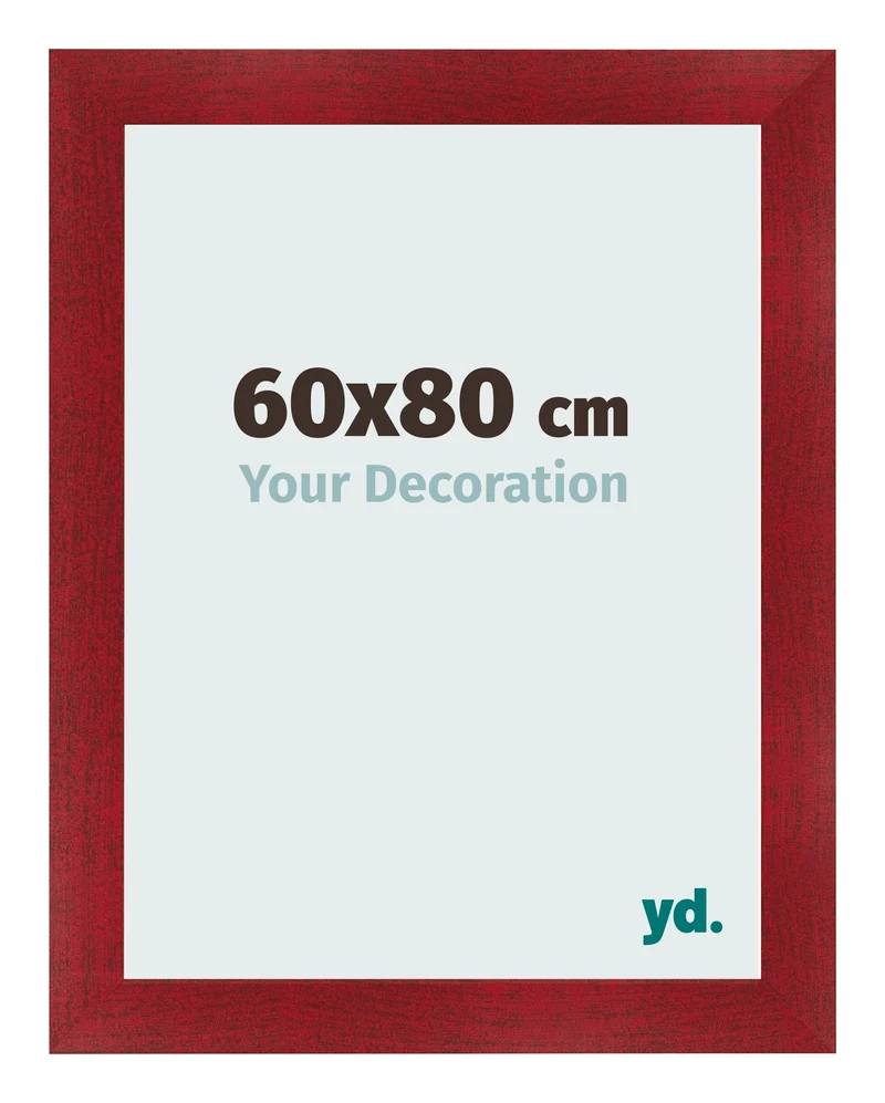 Bilderrahmen 60x80 cm - Weinrot Gewischt - MDF - Pisa