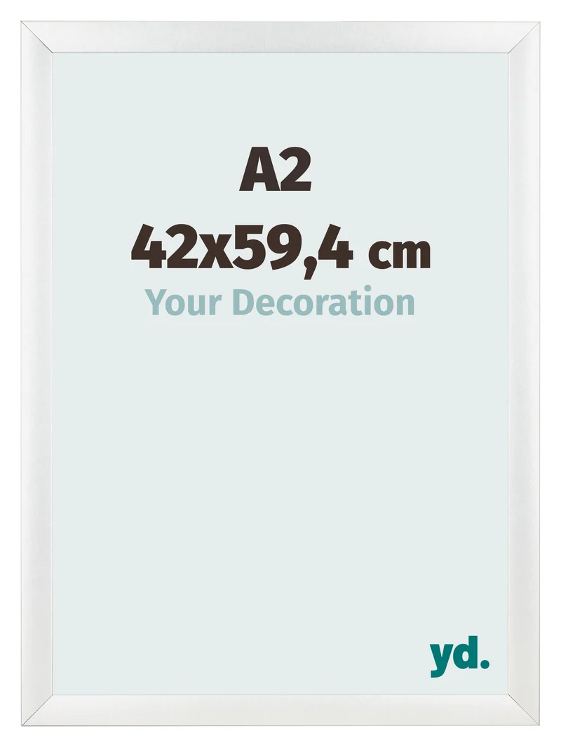 Bilderrahmen A2 - 42x59,4 cm - Weiß Hochglanz - MDF - Pisa