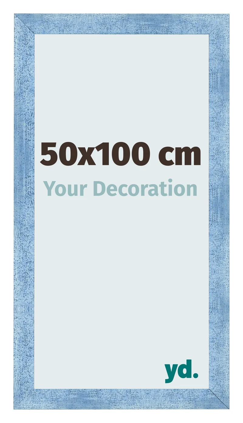 Bilderrahmen 50x100 cm - Hellblau Gewischt - MDF - Pisa