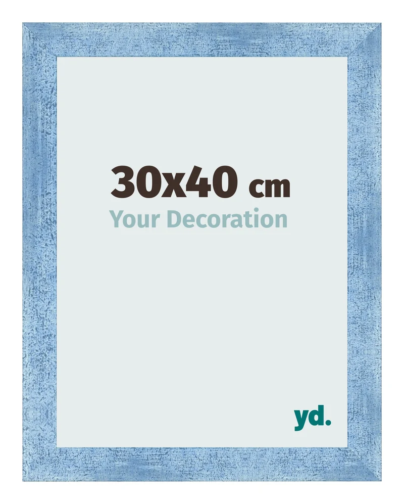 Bilderrahmen 30x40 cm - Hellblau Gewischt - MDF - Pisa