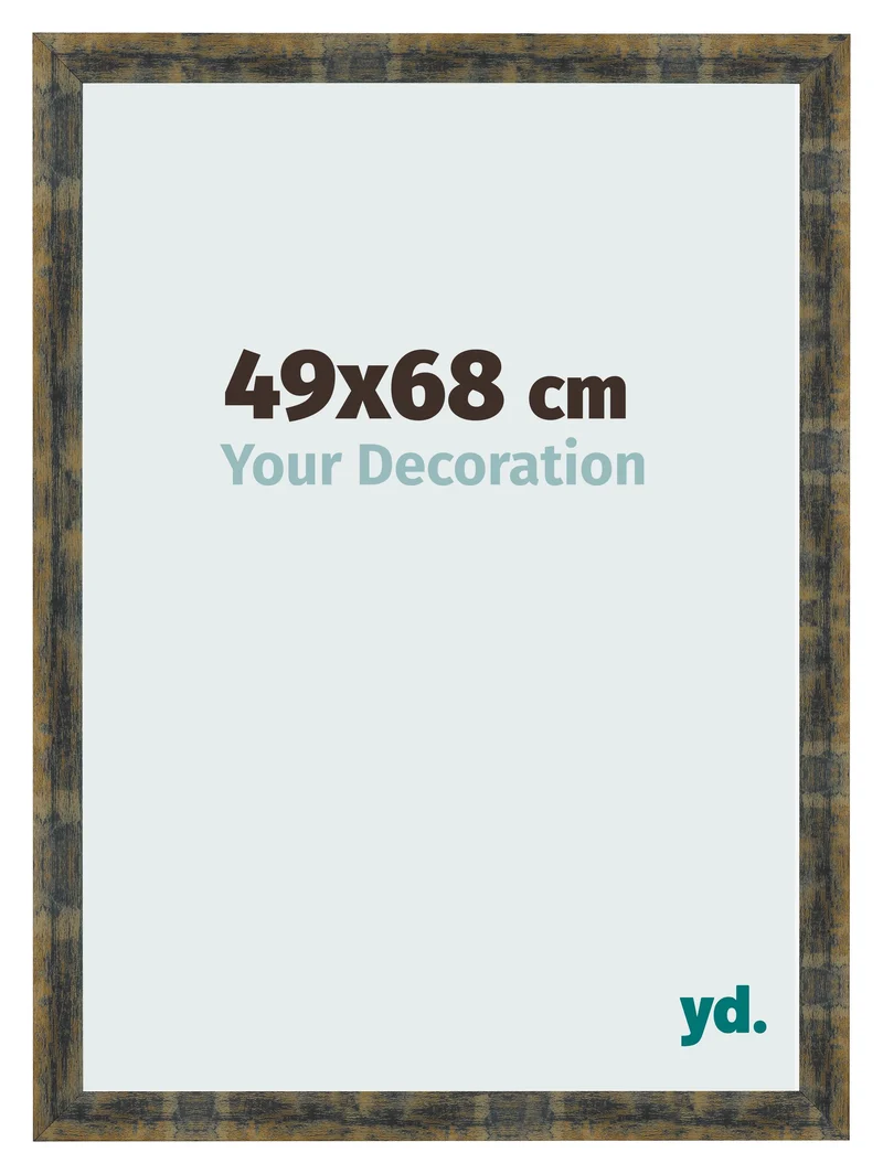 Bilderrahmen 49x68 cm - Blau Gold Meliert - MDF - Pisa