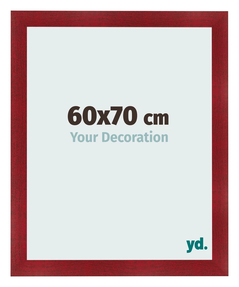 Bilderrahmen 60x70 cm - Weinrot Gewischt - MDF - Pisa