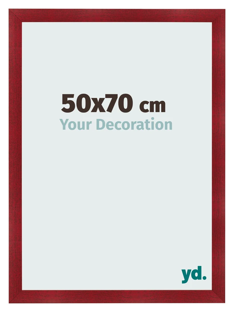 Bilderrahmen 50x70 cm - Weinrot Gewischt - MDF - Pisa