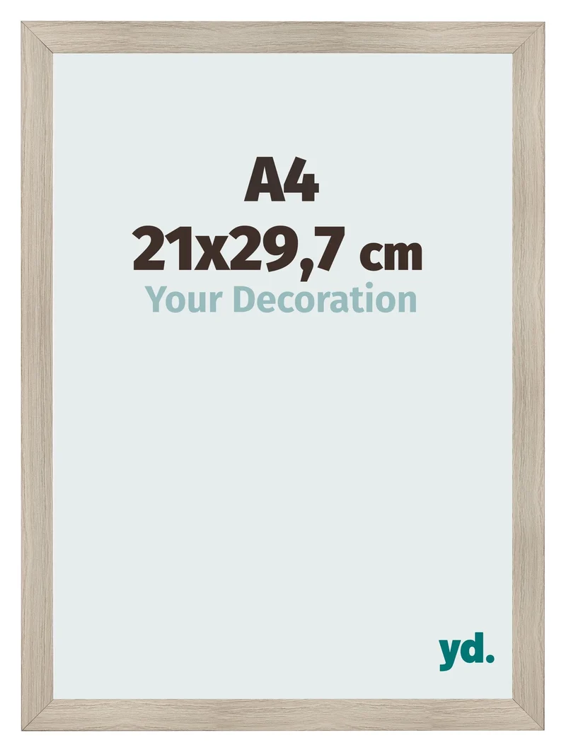 Bilderrahmen A4 - 21x29,7 cm - Eiche Hell - MDF - Pisa